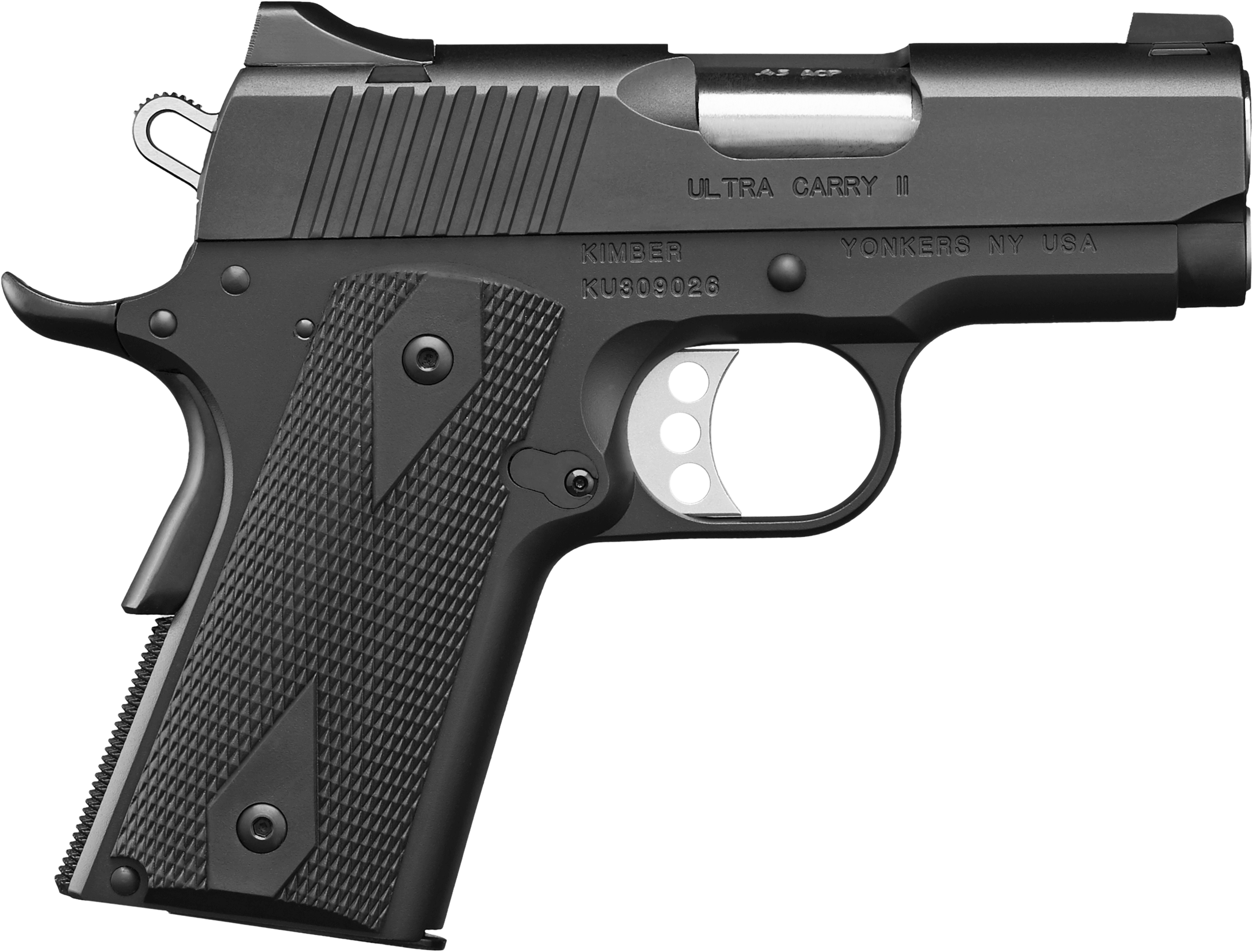 Kimber Mfg Inc 3200061CA Ultra Carry II (CA) 45 ACP 7+1 3″ Matte Black Steel Slide Black Synthetic Double Diamond Checkering Grip Kimber Mfg Inc 3200061CA Ultra Carry II (CA) 45 ACP 7+1 3″ Matte Black Steel Slide Black Synthetic Double Diamond Checkering Grip