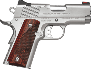 Kimber Mfg Inc 3200330 Stainless Ultra Carry II 45ACP 7+1 3″ Satin Silver Stainless Steel Slide Rosewood w/ Kimber logo Grip Kimber Mfg Inc 3200330 Stainless Ultra Carry II 45ACP 7+1 3″ Satin Silver Stainless Steel Slide Rosewood w/ Kimber logo Grip