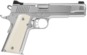 Kimber Mfg Inc 3200397 High Polished 38 Super 9+1 5″ Front Serrations Stainless Steel Slide High Polished Bonded Smooth Ivory Grip Kimber Mfg Inc 3200397 High Polished 38 Super 9+1 5″ Front Serrations Stainless Steel Slide High Polished Bonded Smooth Ivory Grip