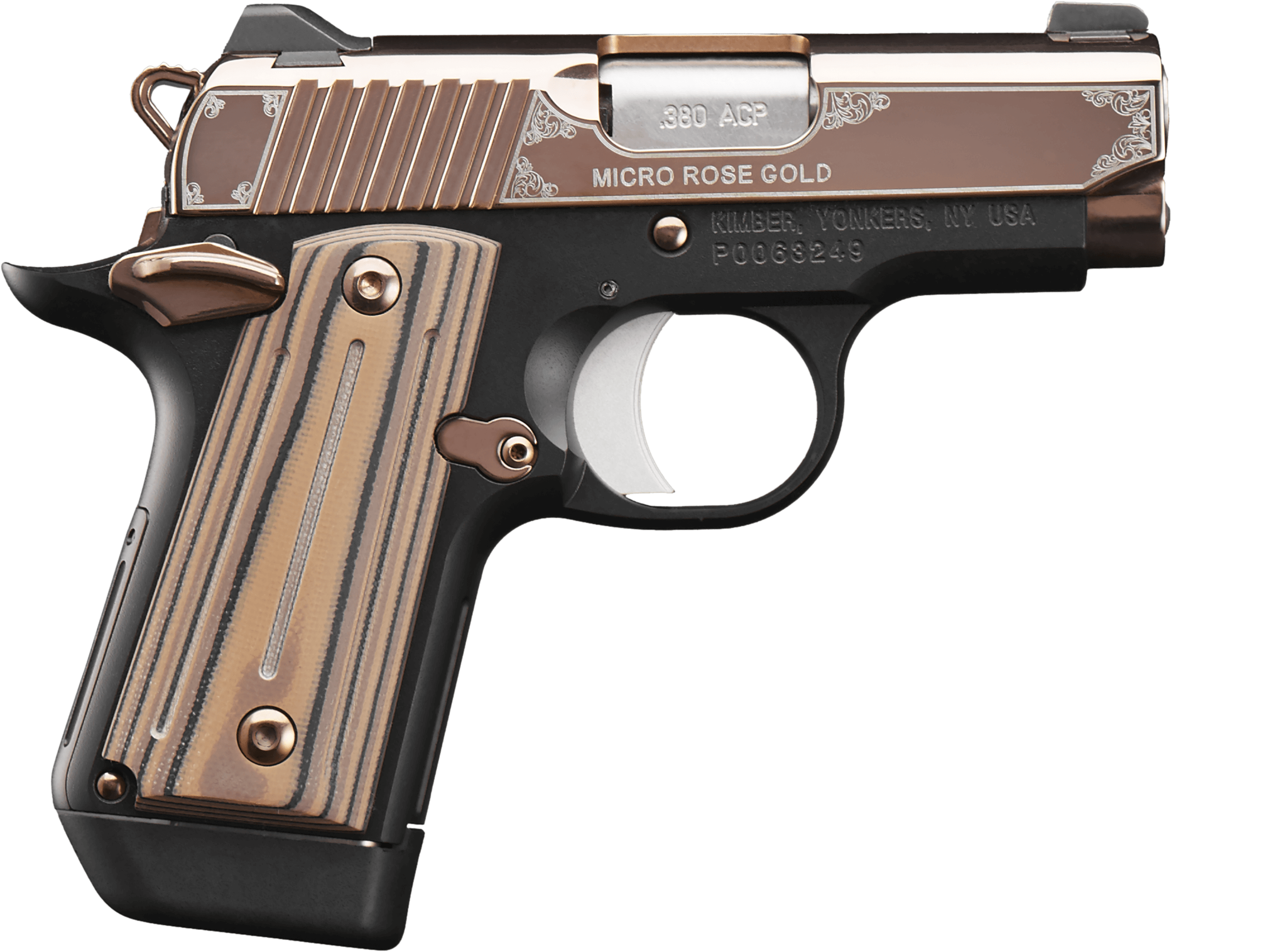 Kimber Mfg Inc 3300173 Micro Rose Gold NS 380 ACP 7+1 2.75″ Rose Gold PVD Coating Steel Slide Matte Black G10 Grip Kimber Mfg Inc 3300173 Micro Rose Gold NS 380 ACP 7+1 2.75″ Rose Gold PVD Coating Steel Slide Matte Black G10 Grip