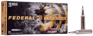 Federal P28NTA1 Premium  28Nosler 155gr Terminal Ascent 20 Per Box/10 Case