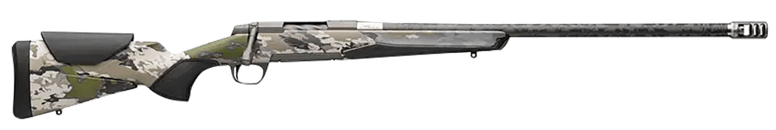 Browning 036035298 X-Bolt 2 Speed Carbon Fiber SPR Full Size 7mm PRC 3+1 20" Carbon Fiber Threaded Sporter Barrel Smoked Bronze Cerakote Drilled & Tapped Steel Receiver Adj Vari-Tech Ovix Camo w/Black Overmold Composite Stock Recoil Hawg Muzzle Brake