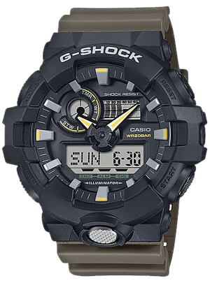 G-Shock GA710TU1A3CR Black Dial Green Band CR2016 G-Shock GA710TU1A3CR Black Dial Green Band CR2016