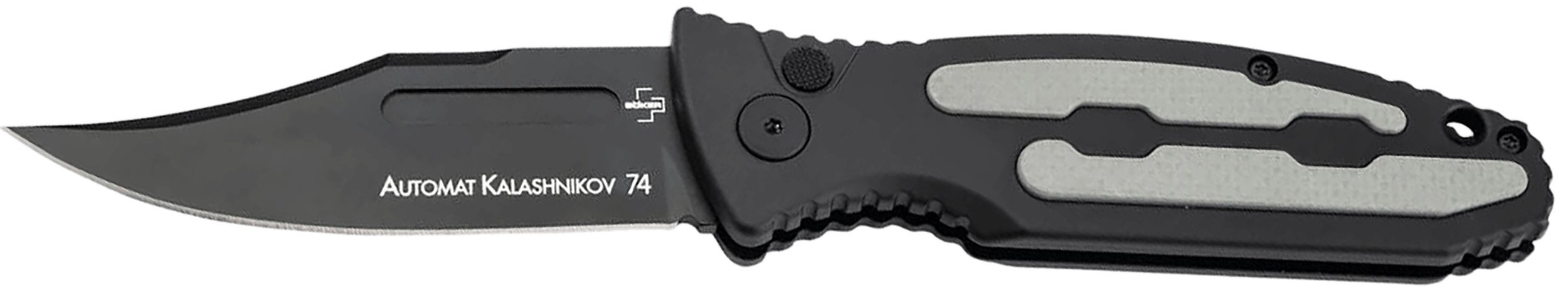 Boker 01KALS136 Kalashnikov 3.35″ Clip Point Plain Black D2 Steel Blade Black/Gray Aluminum Handle Boker 01KALS136 Kalashnikov 3.35″ Clip Point Plain Black D2 Steel Blade Black/Gray Aluminum Handle