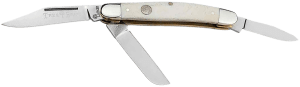 Boker 110854 Stockman Traditional Medium Clip Point/Sheepsfoot/Spey Plain D2 Steel Blade Smooth White Bone Handle Boker 110854 Stockman Traditional Medium Clip Point/Sheepsfoot/Spey Plain D2 Steel Blade Smooth White Bone Handle