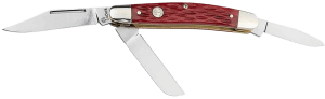 Boker 110855 Stockman Traditional Medium Clip Point/Sheepsfoot/Spey Plain D2 Steel Blade Red Jigged Bone Handle Boker 110855 Stockman Traditional Medium Clip Point/Sheepsfoot/Spey Plain D2 Steel Blade Red Jigged Bone Handle