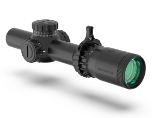 Swampfox Optics THK14241RF Tomahawk II Black 1-4x 24mm 30mm Tube Bright Fiber Optic Red Reticle Swampfox Optics THK14241RF Tomahawk II Black 1-4x 24mm 30mm Tube Bright Fiber Optic Red Reticle