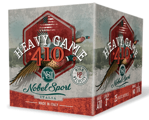 Nobel/Eurosports LLC ANS4139 Heavy Game 410Gauge 3ā³ 11/16oz 9Shot 25 Per Box/10 Case Nobel/Eurosports LLC ANS4139 Heavy Game 410Gauge 3ā³ 11/16oz 9Shot 25 Per Box/10 Case