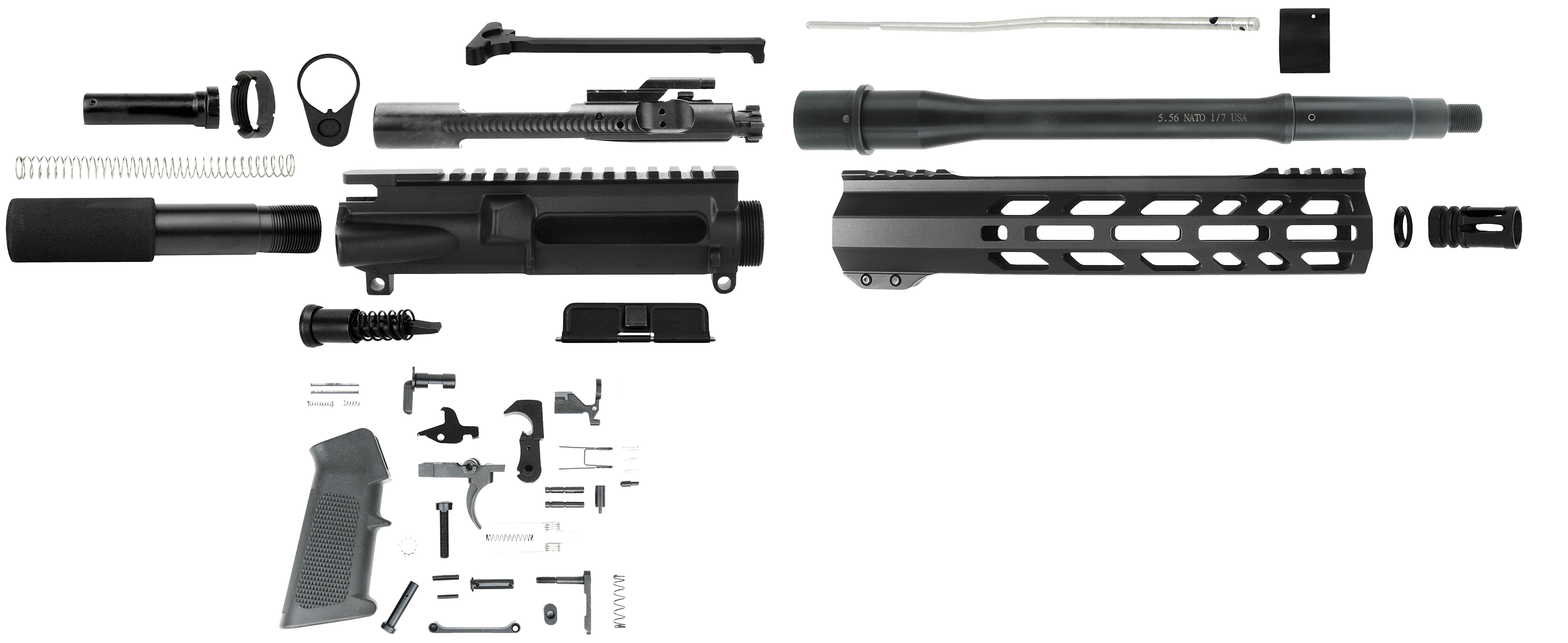 TacFire SSPK556LPK10 Pistol Kit 5.56x45mm NATO AR-Pistol Platform Black Steel
