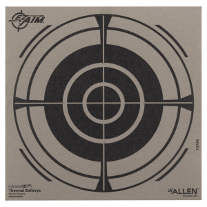 Allen 15794 Thermal Target  Bullseye Hanging Paper 8″ x 8″ Black/Gray