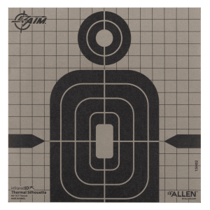 Allen 15802 Thermal Target  Silhouette Hanging Paper 8″ x 8″ Black/Gray