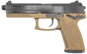 HK 81000868 Mark 23 45 ACP 12+1 5.87" Black Threaded Barrel Black Cerakote Serrated Steel Slide Flat Dark Earth Polymer Frame w/Accessory Rail
