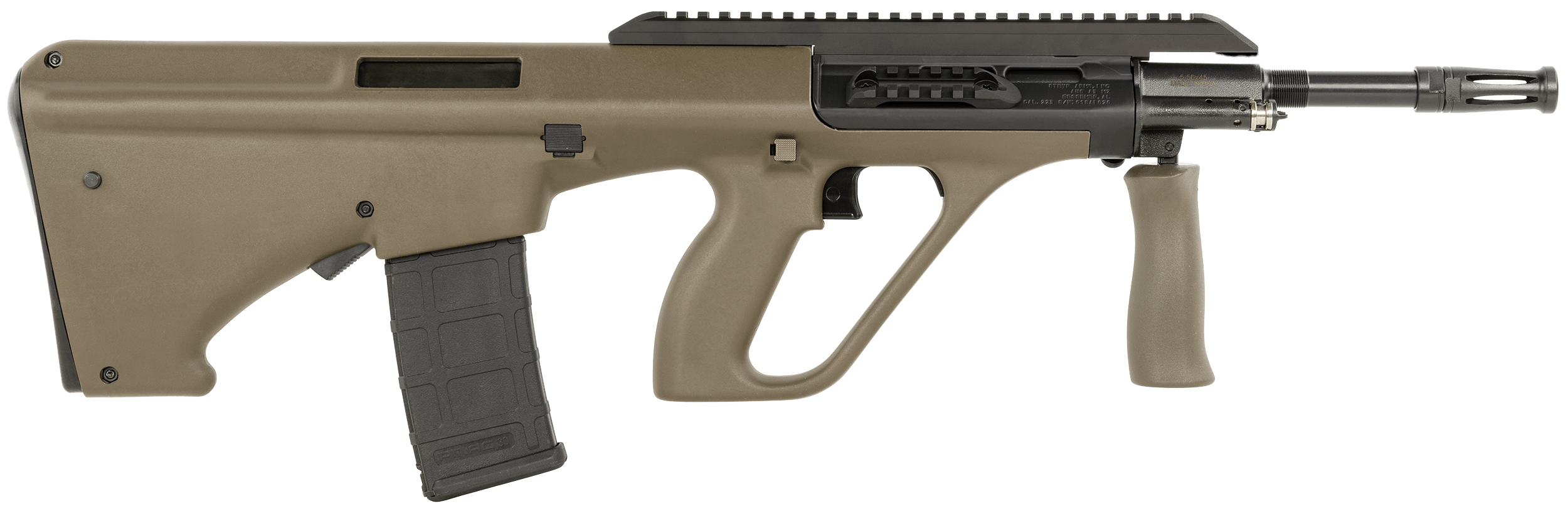 Steyr Arms AUGM2GRNEXT AUG A3 M2 5.56x45mm 6″ OD Green Synthetic Bullpup Stock Waffle Mag Steyr Arms AUGM2GRNEXT AUG A3 M2 5.56x45mm 6″ OD Green Synthetic Bullpup Stock Waffle Mag