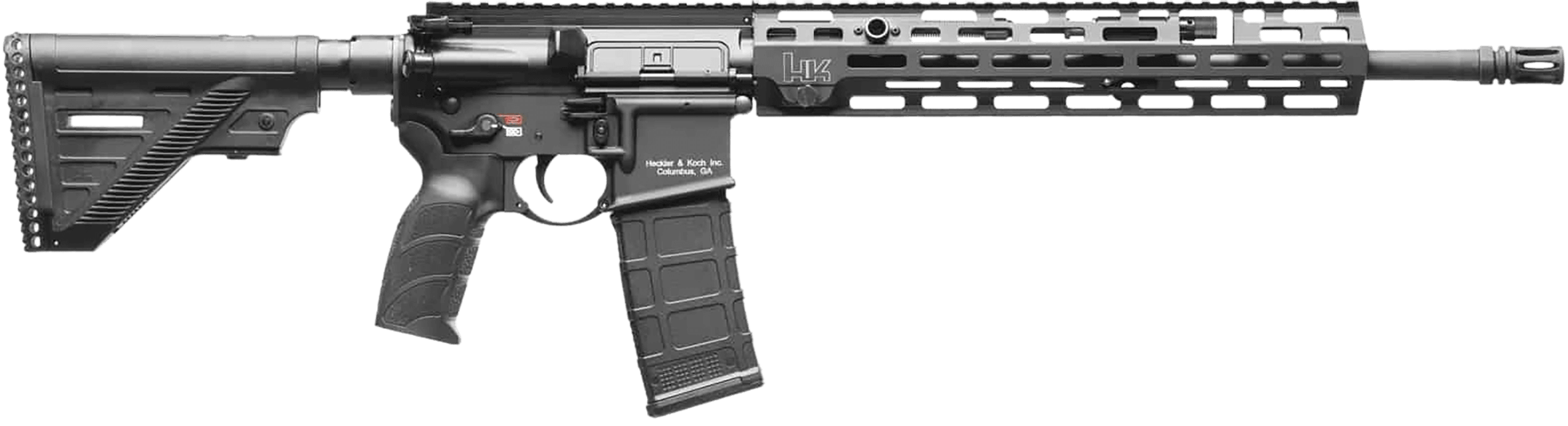 HK 81000828 MR556 A4 5.56x45mm 10+1 16.50" Black Threaded Barrel Black Picatinny Rail M-LOK Handguard 6 Position Black Synthetic Stock Ambidextrous