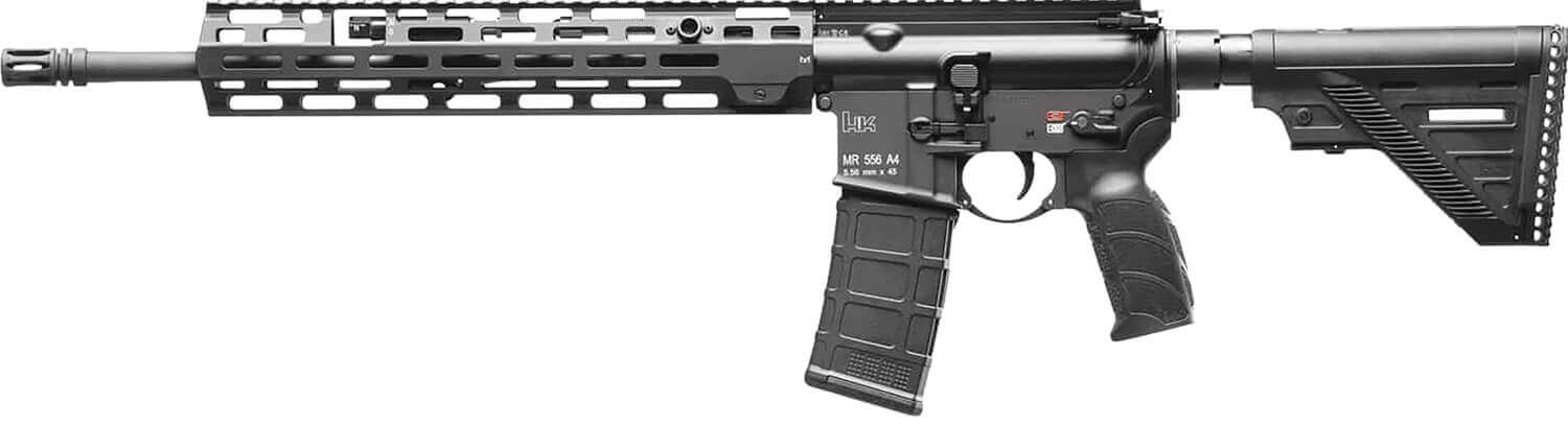 HK 81000828 MR556 A4 5.56x45mm 10+1 16.50" Black Threaded Barrel Black Picatinny Rail M-LOK Handguard 6 Position Black Synthetic Stock Ambidextrous - Image 2