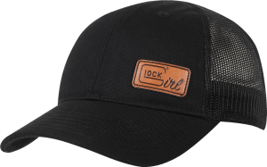 Glock AP96239 Ponytail Hat Black Leather Glock Girl Patch Glock AP96239 Ponytail Hat Black Leather Glock Girl Patch