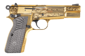 Girsan 390488 MC P35 9mm Luger 15+1 4.87ā³ Gold Plated PVD Stainless Steel Barrel Gold Finish Engraved Serrated Stainless Steel Slide Gold Plated Steel Frame w/Beavertail G10 Grip Girsan 390488 MC P35 9mm Luger 15+1 4.87ā³ Gold Plated PVD Stainless Steel Barrel Gold Finish Engraved Serrated Stainless Steel Slide Gold Plated Steel Frame w/Beavertail G10 Grip