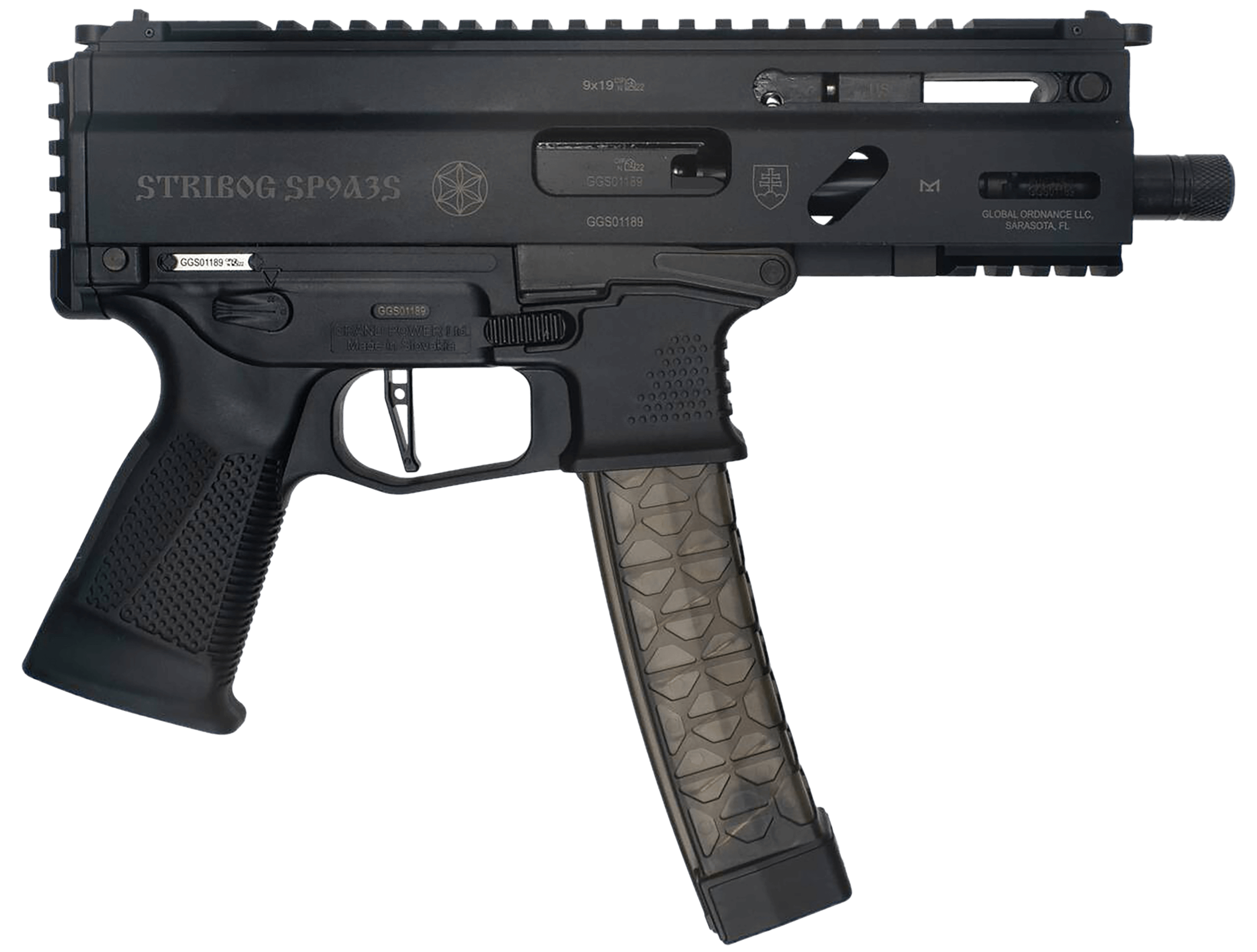 Global Ordnance LLC 8588005808590 Grand Power Stribog SP9A35S 9mm Luger 30+1 8″ Black Global Ordnance LLC 8588005808590 Grand Power Stribog SP9A35S 9mm Luger 30+1 8″ Black