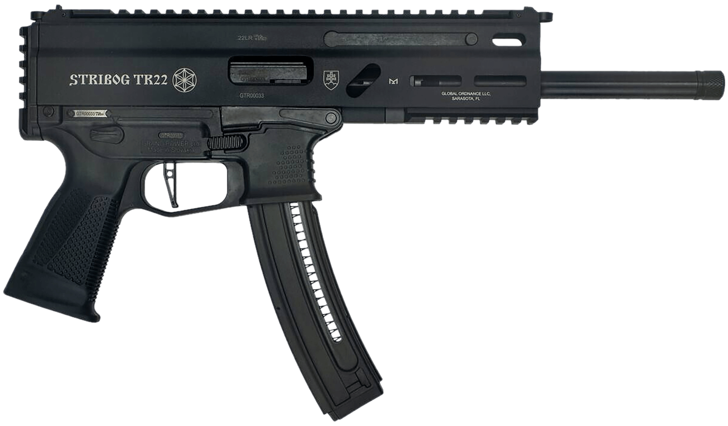 Global Ordnance LLC 8588005808606 Grand Power Stribog TR22 22 LR 25+1 8″ Global Ordnance LLC 8588005808606 Grand Power Stribog TR22 22 LR 25+1 8″