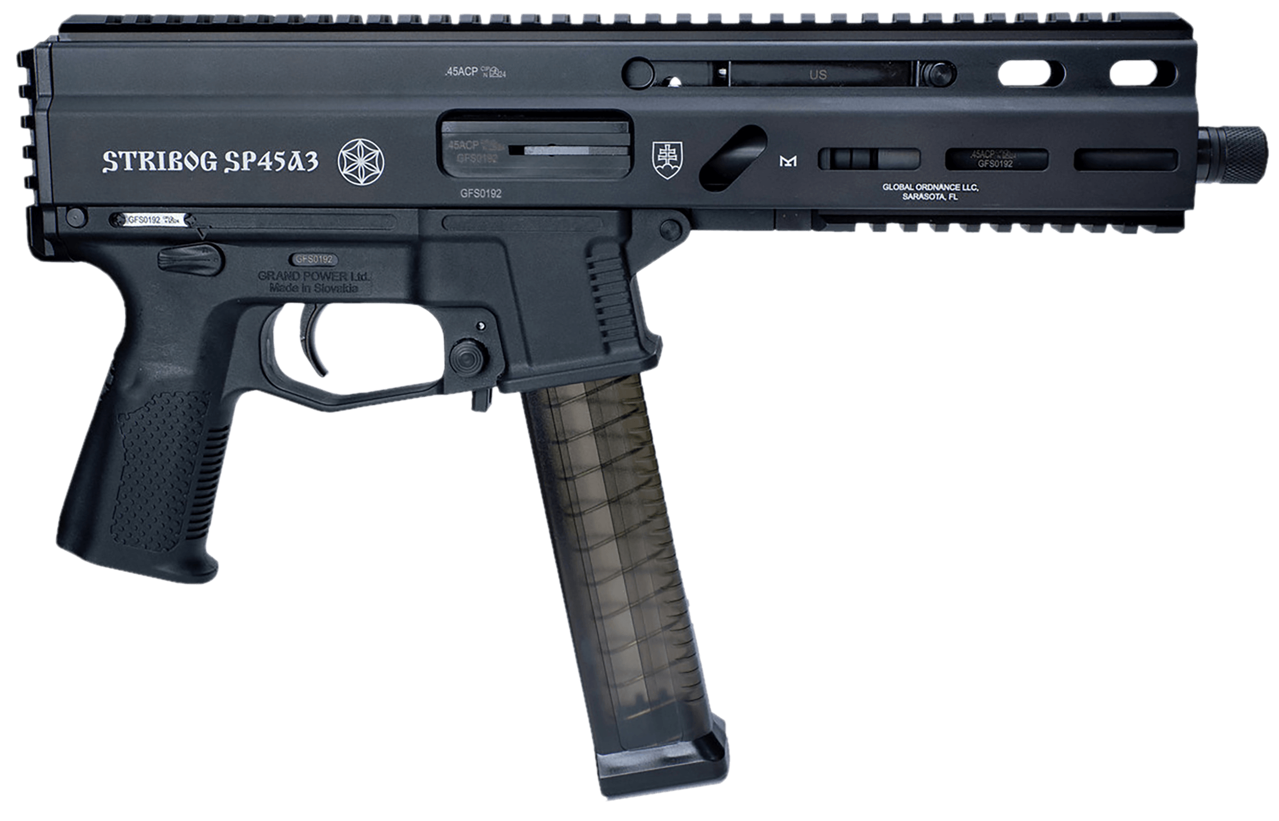 Global Ordnance LLC 197892003506 Grand Power Stribog SP45A3 45 ACP 8″ Black Global Ordnance LLC 197892003506 Grand Power Stribog SP45A3 45 ACP 8″ Black