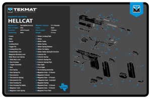 TekMat TEKR17HELLCATBLU Springfield Armory Hellcat Cleaning Mat Black/Blue/White Rubber 11" x 17"