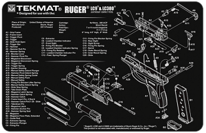 TekMat TEKR17RUGERLC9 Ruger LC9 Cleaning Mat Black/White Rubber 11" x 17"