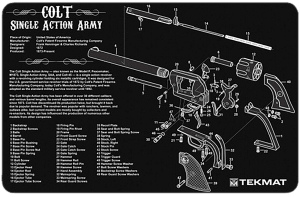 TekMat TEKR17SAA Colt Revolver Army Cleaning Mat Black/White Rubber 11" x 17"
