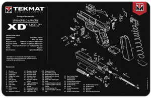 TekMat TEKR17XDMOD2 Springfield Armory XD MOD 2 Cleaning Mat Black/White Rubber 11" x 17"