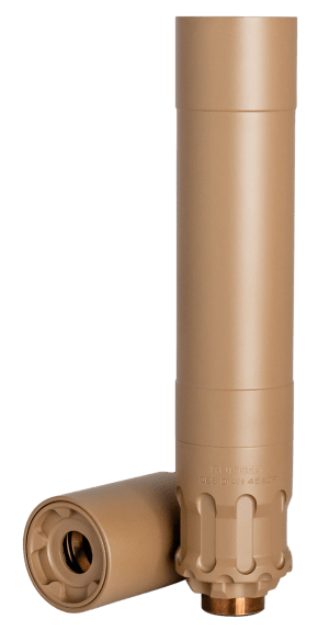 Rugged Suppressors OBSFDE45 Obsidian45  45 ACP 1.37″ Flat Dark Earth Cerakote 17-4 Stainless Steel .5 x 28 tpi