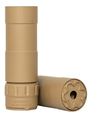 Rugged Suppressor P51FDE22 Mustang 22 22 LR 1.06″ D 1/2″-28 tpi 113dB At Ear Flat Dark Earth High Temp Cerakote 7075-T6 Aluminum Baffles/Tube Titanium Mount