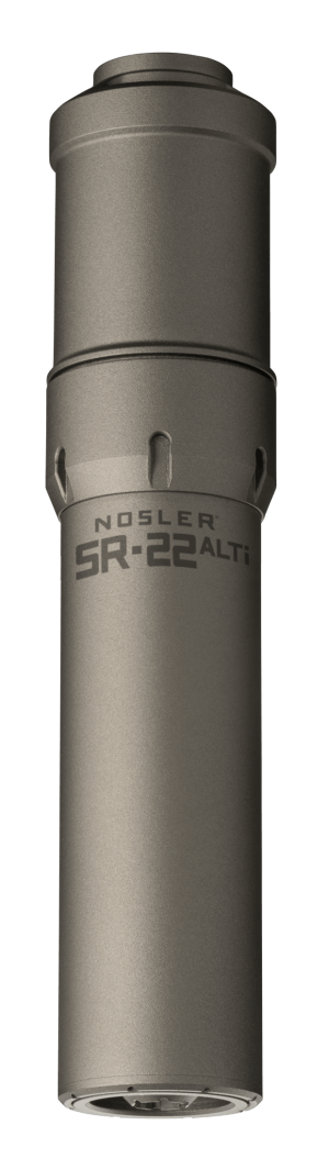 Nosler 90602 SR-22ALTI  22 Cal 1.74″D Gray Finish Made of Aluminum Titanium with 1/2″ 28 tpi Thread Pattern