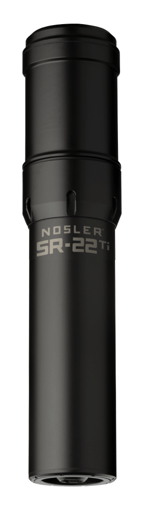 Nosler 90625 SR-22TI  22 Cal 1.74″D Black Finish Made of Titanium with 1/2″ 28 tpi Thread Pattern