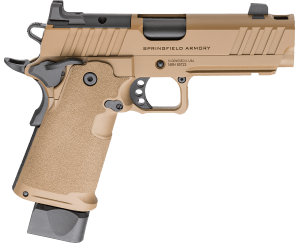 Springfield Armory PH9117AOSCBCOMP Prodigy Comp 9mm Luger 20+1 4.25″ Black DLC Match Grade Bull Barrel  Coyote Brown Cerakote Integrated Compensator/Optic Ready/Serrated Carbon Steel Slide & Frame w/Beavertail & Picatinny Rail  Aggressive Texture Grip