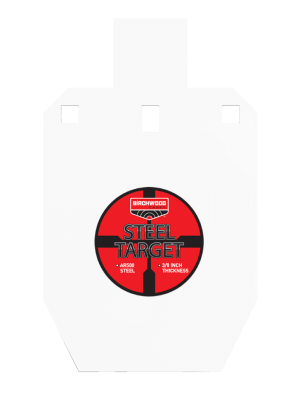 Birchwood Casey BC-47661   Pistol/Rifle Black/Red/White Steel Silhouette 0.38″ Thick Hanging