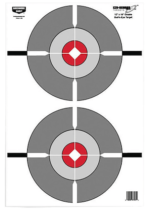 Birchwood Casey BC-37207 EZE-Scorer Double Bullseye Hanging Paper 12" x 18" Gray/Red 10 Pack