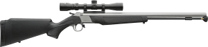 CVA PR2117SSCP Wolf w/Optic 50 Cal 24″ Stainless Steel Barrel & Drilled & Tapped Stainless Steel Receiver  Fixed Black Synthetic Stock  KonusShot 3-9x32mm