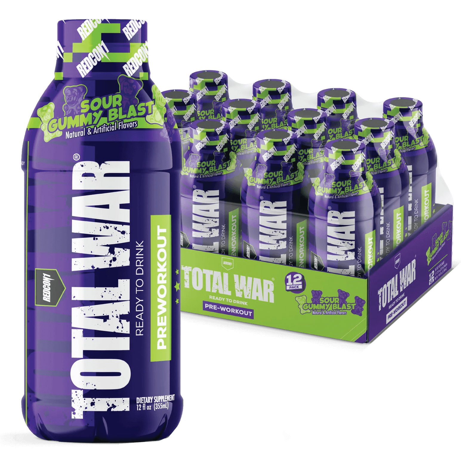 Redcon1 RC1TWRTDSGB-12 Total War Ready to Drink Sour Gummy 12 Pack Redcon1 RC1TWRTDSGB-12 Total War Ready to Drink Sour Gummy 12 Pack