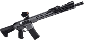 Shark Coast Tactical 300-100-1002-04 Grey Night Bundle 5.56 NATO 30+1 16" Black Nitride Threaded Barrel Custom Grey Cerakote Picatinny Rail Aluminum Receiver Magpul SL-K Black Polymer Stock StreamLight ProTac Rail Light & Vortex Crossfire Red Dot
