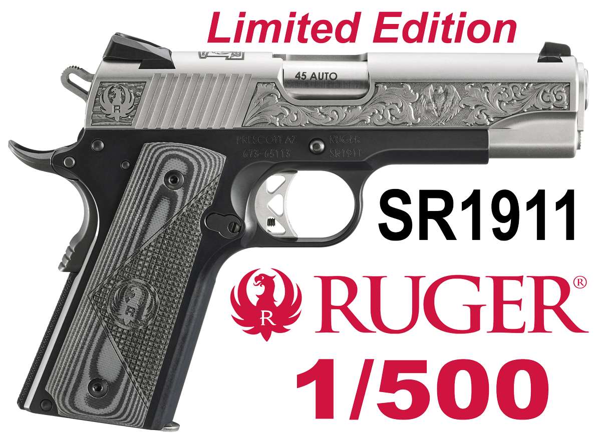 Ruger 16705 SR1911 Southport CT LIMITED EDITION Commander Frame 45 ACP 7+1 4.25″ Stainless Steel Barrel Low-Glare Serrated w/Engraving Stainless Steel Slide Black Anodized Aluminum Frame w/Beavertail Black/Gray Deluxe Checkered G10 Grip Ruger 16705 SR1911 Southport CT LIMITED EDITION Commander Frame 45 ACP 7+1 4.25″ Stainless Steel Barrel Low-Glare Serrated w/Engraving Stainless Steel Slide Black Anodized Aluminum Frame w/Beavertail Black/Gray Deluxe Checkered G10 Grip