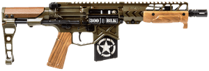 Battle Arms Development TANKER300P Tanker  300 Blackout 20+1 7.50″  Nitride Steel M4 Profile Barrel  M-LOK Handguard  Parkerized Green & Cosmoline Theme Aluminum Picatinny Rail Receiver  Parkerized Green/Walnut Vert Pistol Brace System  French Walnut Grip