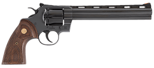 Colt Mfg PYTHONBP8WTS Python  357 Mag 6 Shot 8″ Blued Carbon Steel Vent Rib Barrel  Cylinder & Frame  Wood Grip  Exposed Hammer