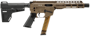 Freedom Ordance FX9P8-FDE FX9P 9mm Luger 31+1 8" Black Nitride Steel Barrel M-LOK Handguard Flat Dark Earth Anodized Aluminum Receiver w/Picatinny Rail Black Polymer KAK Shockwave Pistol Brace AR15 Grip Right Hand