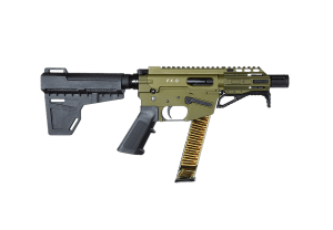 Freedom Ordance FX9P4-ODG FX9P 9mm Luger 31+1 4" Black Nitride Steel Barrel M-LOK Handguard OD Green Anodized Aluminum Receiver w/Picatinny Rail Black Polymer KAK Shockwave Pistol Brace AR15 Grip Right Hand