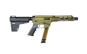 Freedom Ordance FX9P8-ODG FX9P 9mm Luger 31+1 8" Black Nitride Steel Barrel M-LOK Handguard OD Green Anodized Aluminum Receiver w/Picatinny Rail Black Polymer KAK Shockwave Pistol Brace AR15 Grip Right Hand