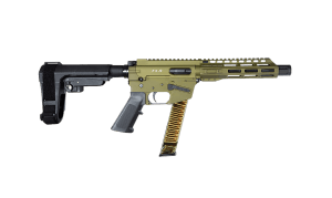 Freedom Ordance FX9P8S-ODG FX9P 9mm Luger 31+1 8" Black Nitride Steel Barrel M-LOK Handguard OD Green Anodized Aluminum Receiver w/Picatinny Rail Black Polymer SB Tactical SBA3 Brace AR15 Grip Right Hand