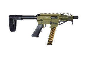 Freedom Ordance FX9P4SBM-ODG FX9P 9mm Luger 31+1 4" Black Nitride Steel Barrel M-LOK Handguard OD Green Anodized Aluminum Receiver w/Picatinny Rail Black Polymer SB Mini Brace AR15 Grip Right Hand