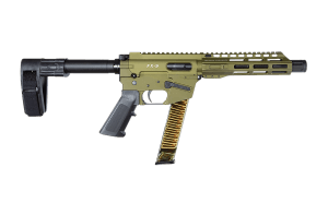 FREEDOM ORDNANCE FX9P8SBM-ODG FX9 9mm Luger 32+1 8" Black Nitride Barrel M-LOK Handguard OD Green Aluminum Receiver w/Picatinny Rail OD Green Polymer SB Mini Brace Black AR15 Grip