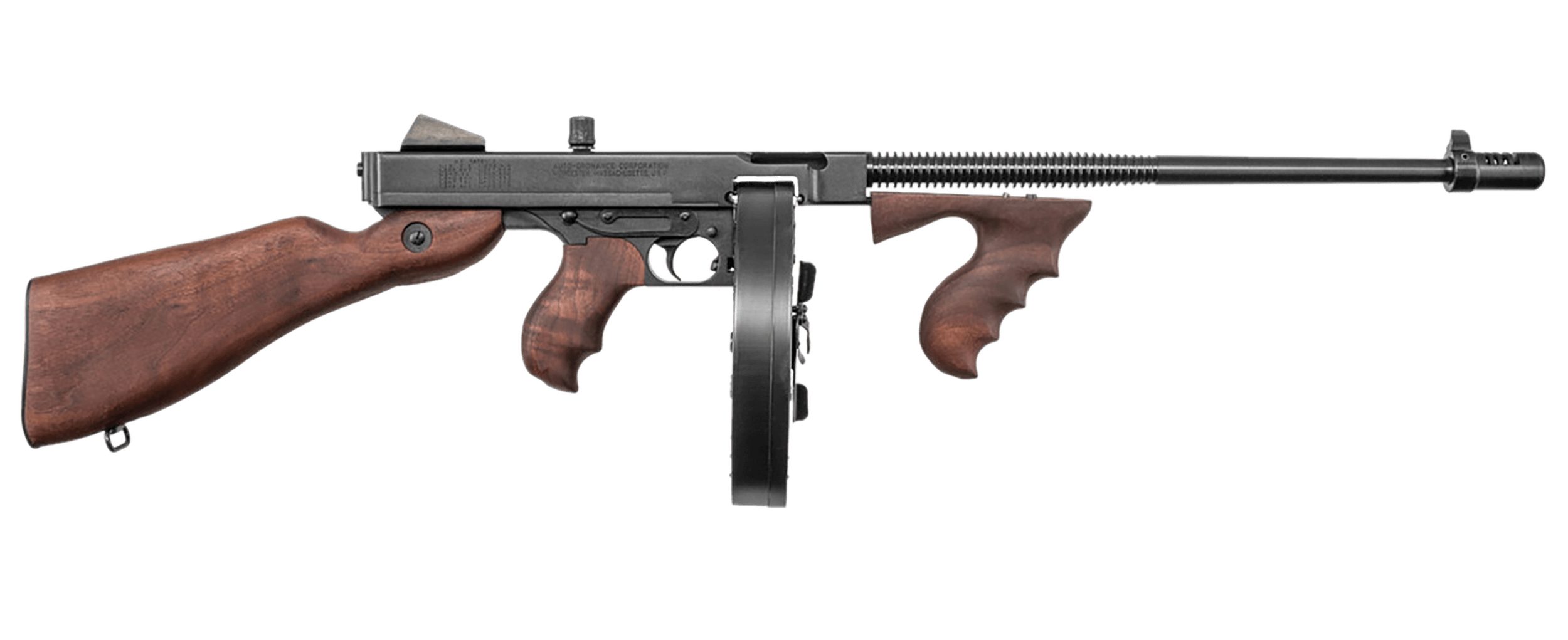 Auto-Ordnance T5P100D 1927A-1 Lightweight Deluxe .45 Cal 100+1 Fixed Walnut Wood Stock Walnut Grip Auto-Ordnance T5P100D 1927A-1 Lightweight Deluxe .45 Cal 100+1 Fixed Walnut Wood Stock Walnut Grip