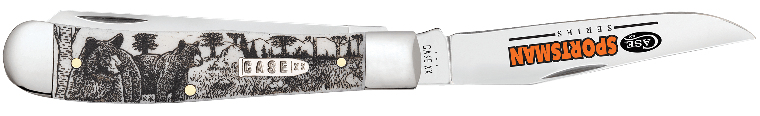 Case 81223 Sportsman Trapper 3.24″ Clip/3.27″Spey Folding Plain Mirror Polished Tru-Sharp SS Blade Bear Wildlife Engraving Natural Bone Handle Case 81223 Sportsman Trapper 3.24″ Clip/3.27″Spey Folding Plain Mirror Polished Tru-Sharp SS Blade Bear Wildlife Engraving Natural Bone Handle