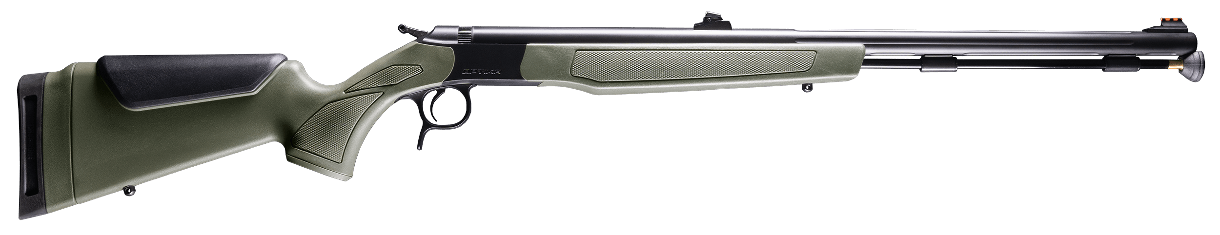 CVA PR2048N Optima 50 Cal 26" Black Nitride Fluted Barrel Black Nitride Drilled & Tapped Steel Receiver Fixed OD Green Synthetic Stock Fiber Optic Sights